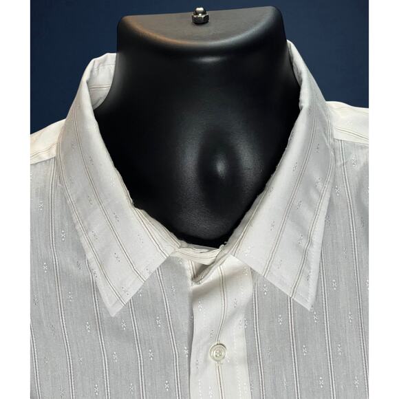 Vintage Golden V Big 3XL Button Down Long Sleeve White Dress Shirt - USA Made - Picture 5 of 12